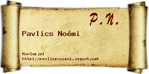 Pavlics Noémi névjegykártya