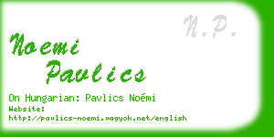 noemi pavlics business card